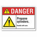 Propane Danger Lbl 3 1/2inx5in Polyester