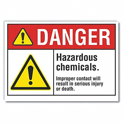 Hazardous Chems Danger RflctvLbl 5x7in