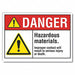 Hzrdous Mtrl Danger Lbl 3.5x5in Polyest