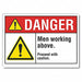 Men Working Danger labl 7inx10in Polyest