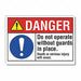 Machine Guards Danger Rflct Lbl 7x10in