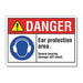 Hearing Danger Label 3.5x5in Polyester