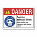 Asbestos Danger Labl 7inx10in Polyester