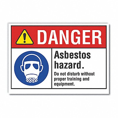 Asbestos Danger Rflctv Label 5inx7in