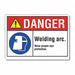 Eye Danger Label 5 in x 7 in Polyester