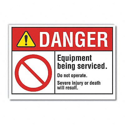 Machine Operation Danger Lbl 7x10in