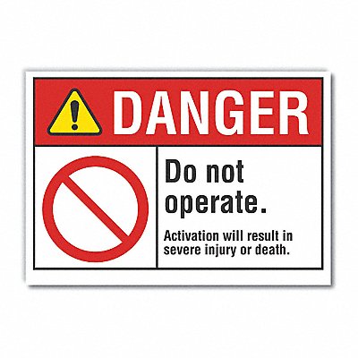 Machine Operat Danger Rflct Lbl 7x10in