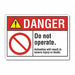 Machine Operat Danger Rflct Lbl 7x10in