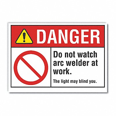 Welding Danger Rflct Label 3.5in x 5in