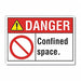 Confined Space Danger Lbl 7x10in Polyest