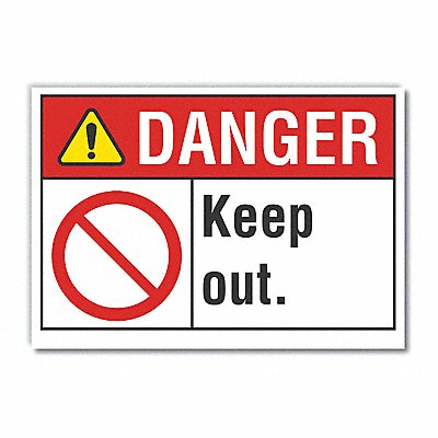 Keep Out Danger Label 5inx7in Polyester
