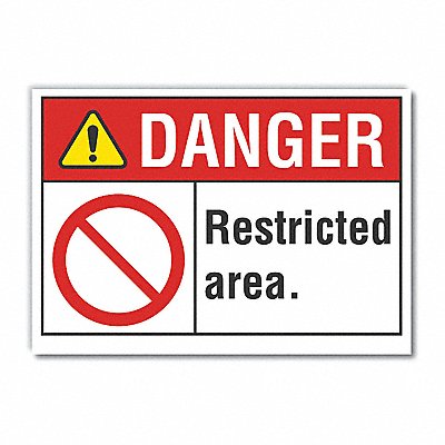 Restricted Area Danger Lbl 10x14in