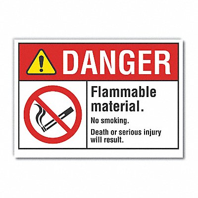 Flammable Mtrl Danger Lbl 5x7in