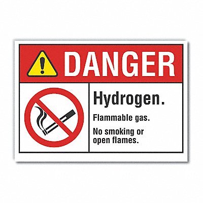 No Smoking Danger Lbl 3.5x5in Polyester