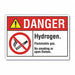 No Smoking Danger Lbl 7x10in Polyester