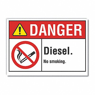 Diesel Danger Rflctv Label 10inx14in