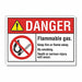 Flammable Gas Danger Rflct Lbl 3.5x5in
