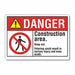 Construct Area Danger Rflct Lbl 3.5x5in