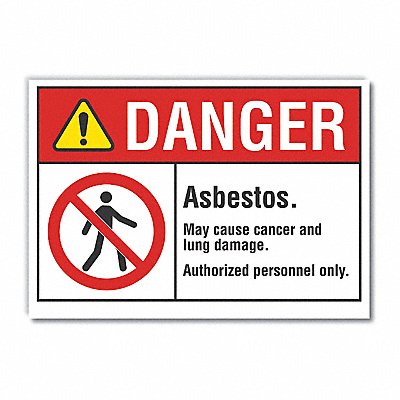 Asbestos Danger Rflct Label 3.5inx 5in