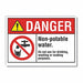 Potable Water Danger Rflctv Label 7x10in