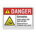 Corrosive Mtrl Danger Lbl 7x10in Polyest