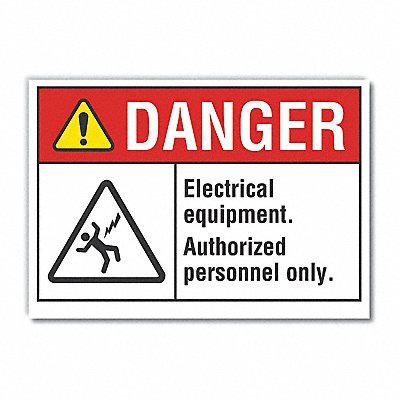 Elec Equip Danger Rflct Lbl 10x14in