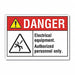 Elec Equip Danger Lbl 10x14in Polyester