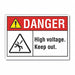 High Voltage Danger Lbl 7x10in Polyest