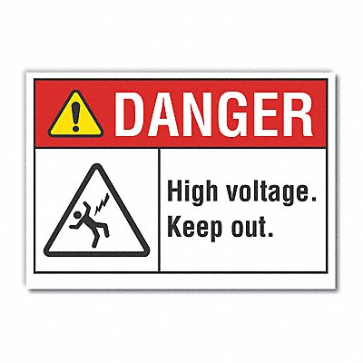 High Voltage Danger Lbl 10x14in Polyest