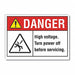 High Voltage Danger Rflct Lbl 7inx10in
