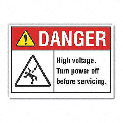 High Voltage Danger Lbl 7x10in Polyest
