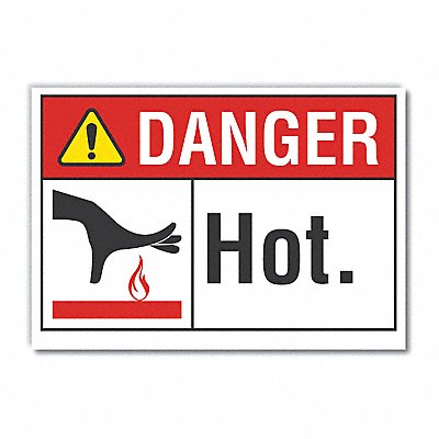 Hot Surface Danger Rflctv Labl 3.5inx5in
