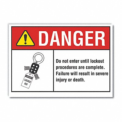 LockoutTagout DangerLbl 10x14in Polyest