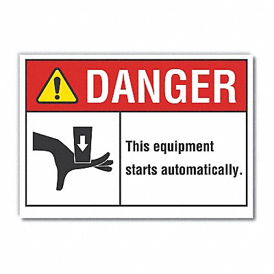 Mach Operation Danger RflctvLbl 3.5x5in