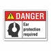 Hearing Danger Rflct Label 7inx10in