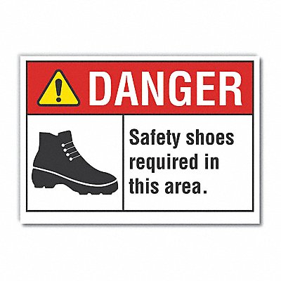 Foot Danger Label 7inx10in Polyester