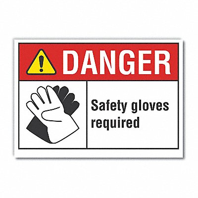 Hand Danger Label 7inx10in Polyester