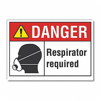 Resprtr Req Danger Rflct Label 10x14in