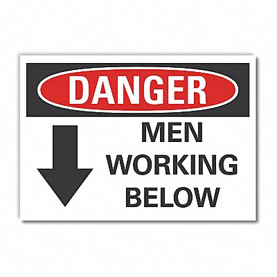 Men Working Danger Rflct Lbl 10inx14in