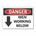 Men Working Danger Lbl 5x7in Polyester