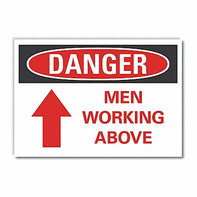 Men Working Danger Rflct Lbl 10inx14in