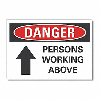 Overhead Hzrd Danger Rflct Lbl 3.5x5in