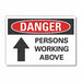 Overhead Hazard Danger Rflct Lbl 7x10in
