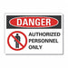 Auth Personnel Danger Rflctv Lbl 10x14in