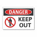Keep Out Danger Rflct Label 7inx10in