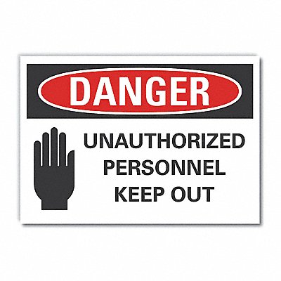 Auth Person Danger Label 3.5in x 5in