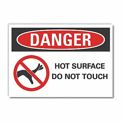 Hot Surface Danger Lbl 5inx7in Polyester