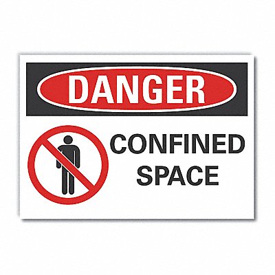 Confined Space DangerLbl 3.5x5in Polyest