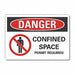 Confined Space DangerLbl 10x14in Polyest