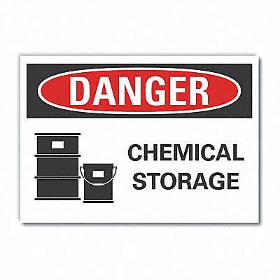 Chemicals Danger Rflct Label 7inx10in